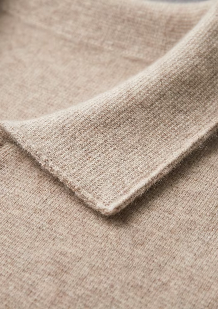 CARDIGAN ZIP POLO DIN LANA MERINO EXTRA-FINĂ