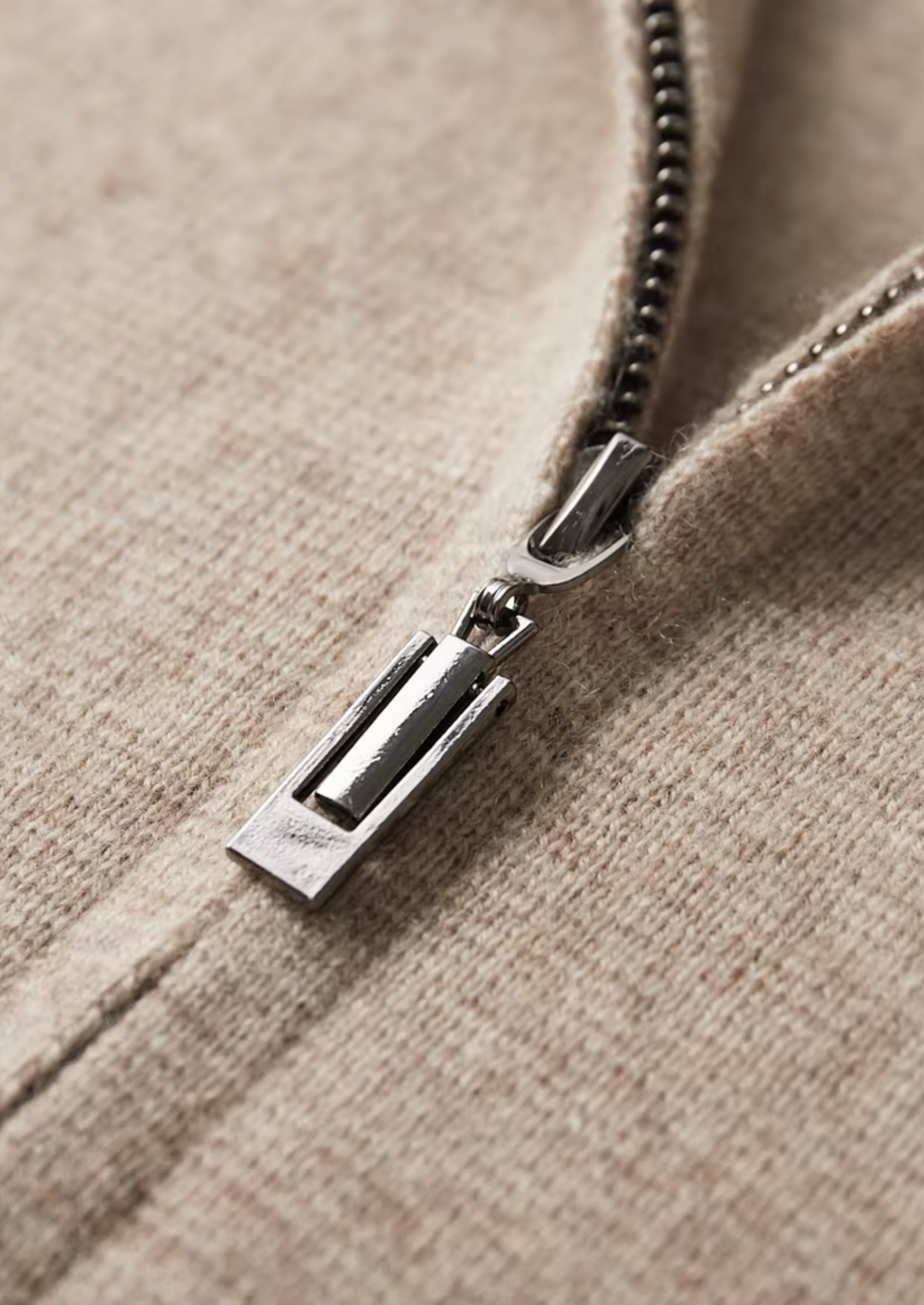 CARDIGAN ZIP POLO DIN LANA MERINO EXTRA-FINĂ