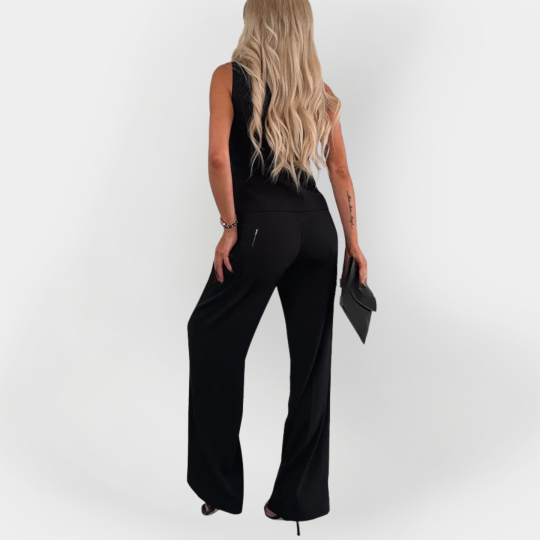 Set Elegant de Pantaloni cu Top Fără Mâneci