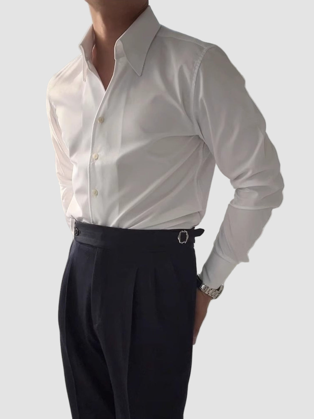 Cămașă V-Neck Athletic Italiană Old Money din Bambus