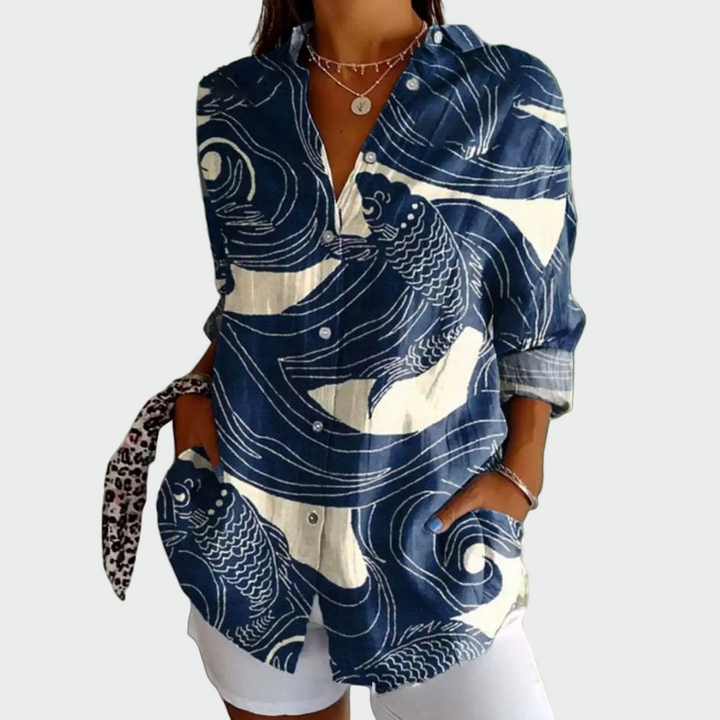 Cămașă elegantă cu model floral