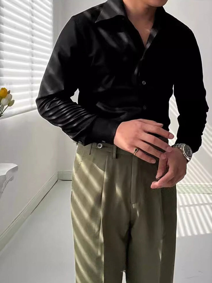 Cămașă V-Neck Athletic Italiană Old Money din Bambus