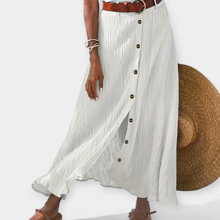 Fustă Midi Semi-Transparentă cu Deschidere