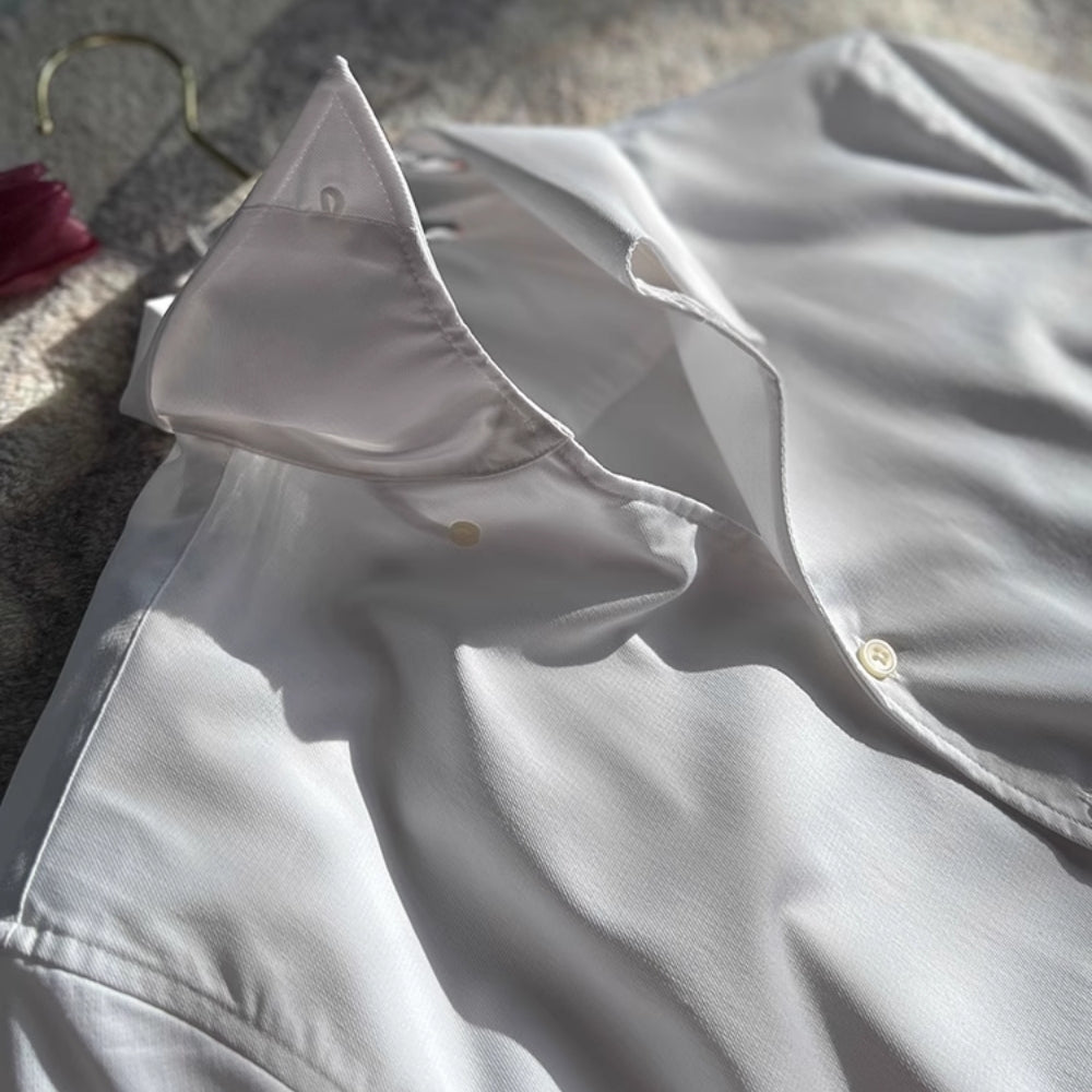 Cămașă V-Neck Athletic Italiană Old Money din Bambus