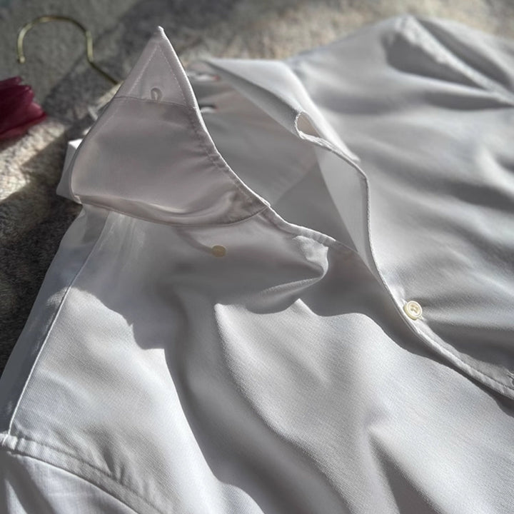 Cămașă V-Neck Athletic Italiană Old Money din Bambus