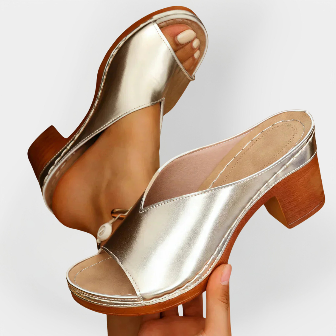 Sandale Ortopedice cu Toc Gros