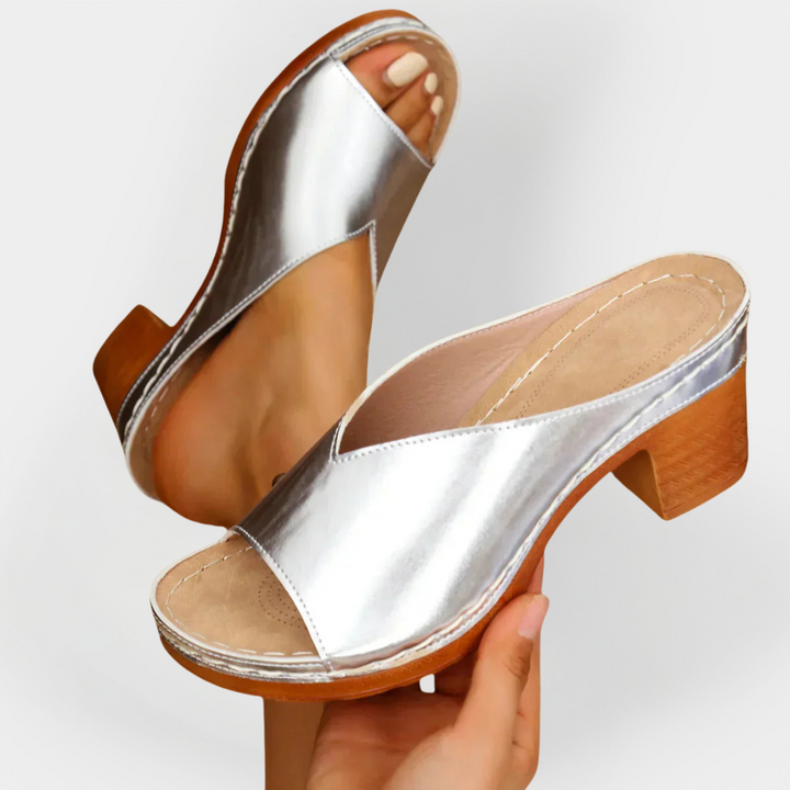 Sandale Ortopedice cu Toc Gros