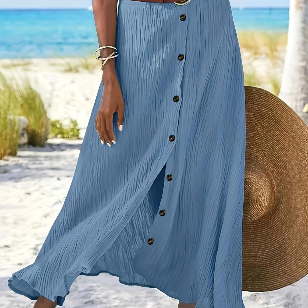 Fustă Midi Semi-Transparentă cu Deschidere