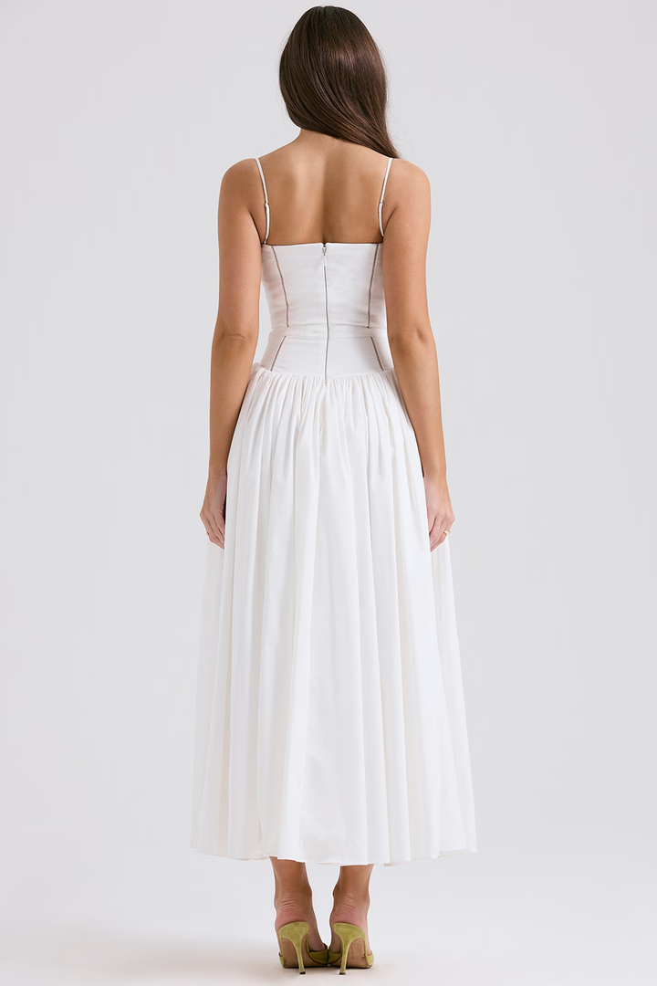 Rochie Maxi cu Bretele Subțiri și Model Floral