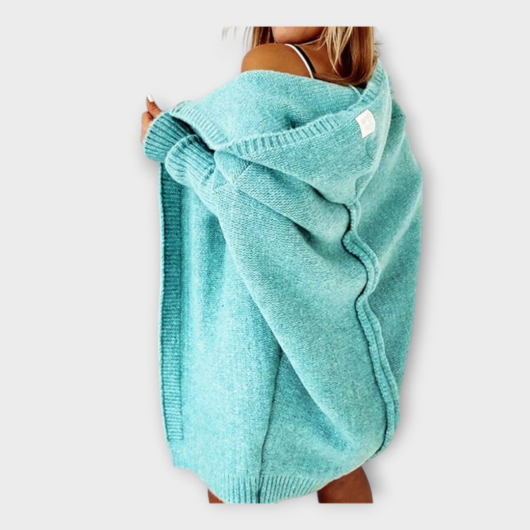 Jachetă Tricotată cu Glugă