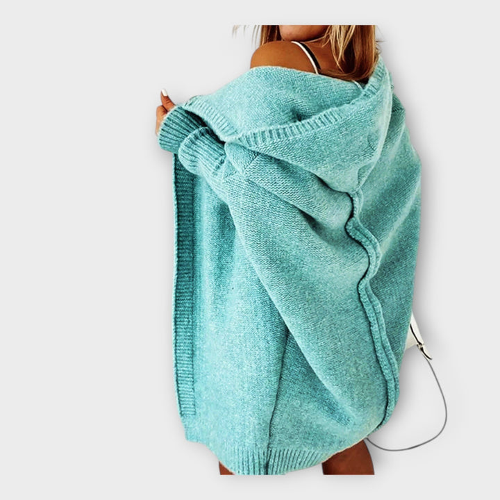 Jachetă Tricotată cu Glugă