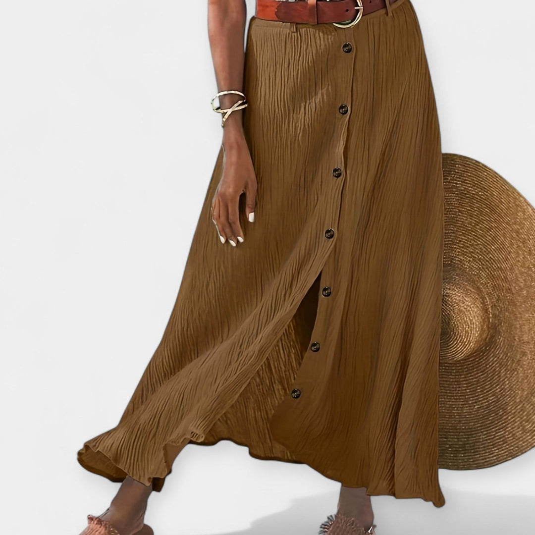 Fustă Midi Semi-Transparentă cu Deschidere