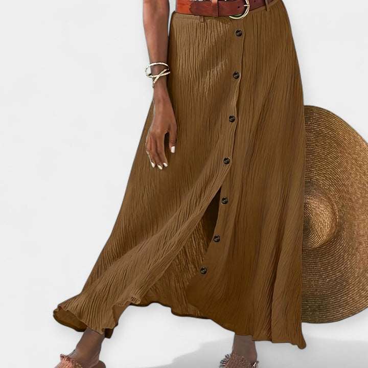 Fustă Midi Semi-Transparentă cu Deschidere