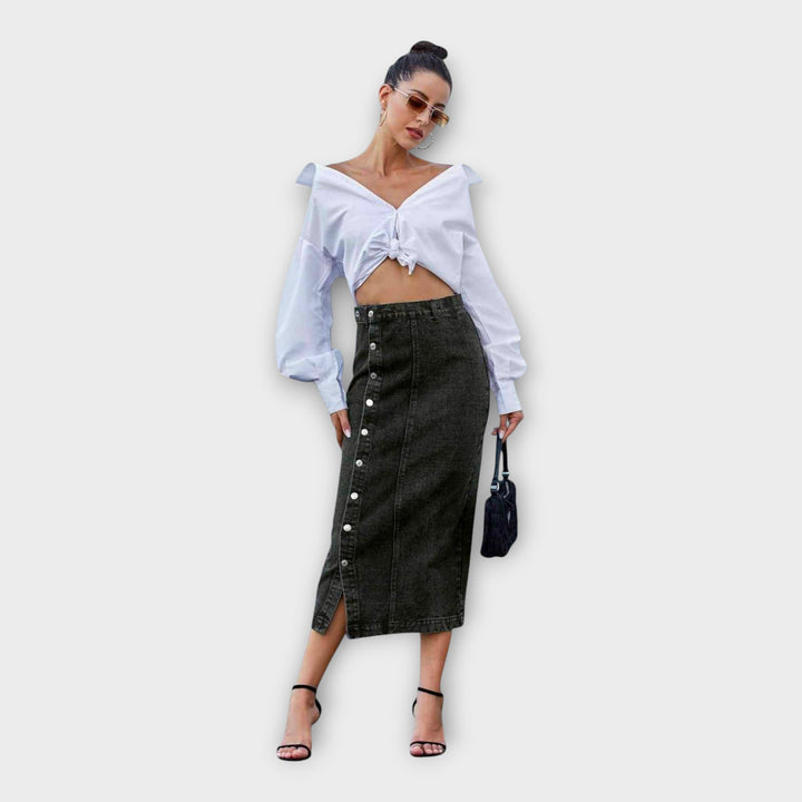 Fustă Maxi cu Butoane