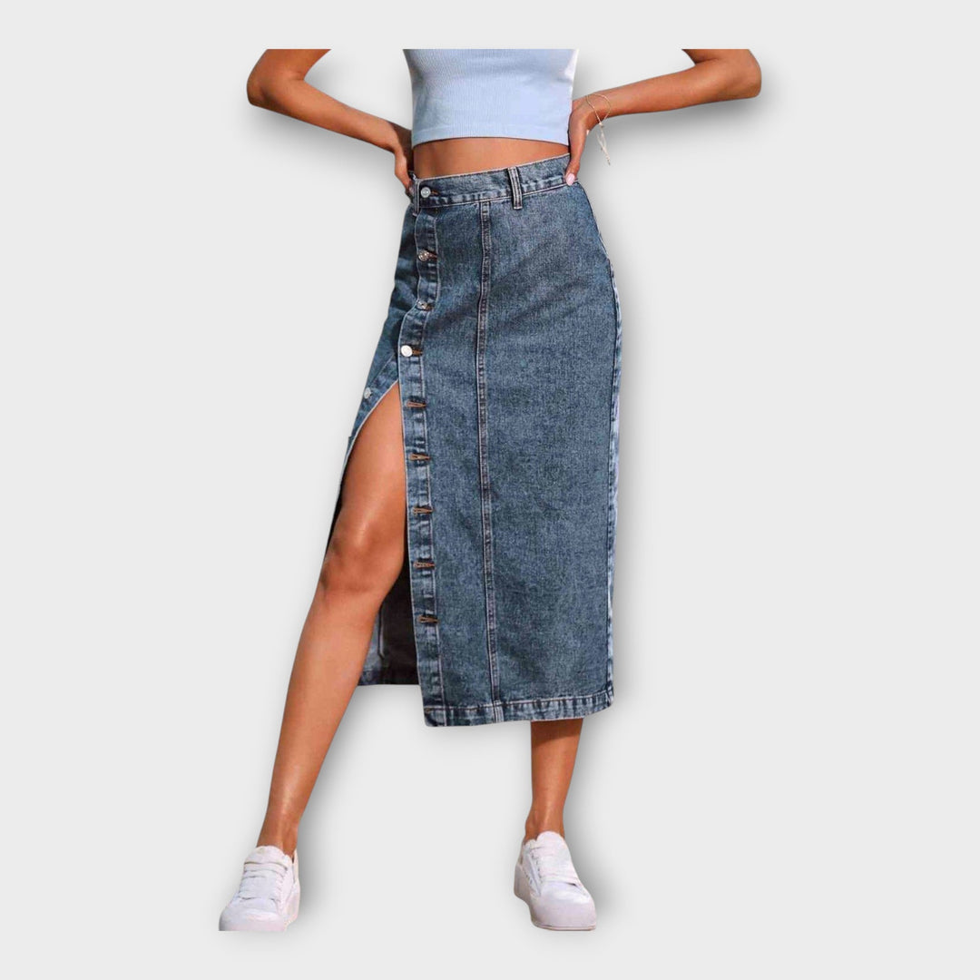 Fustă Maxi cu Butoane