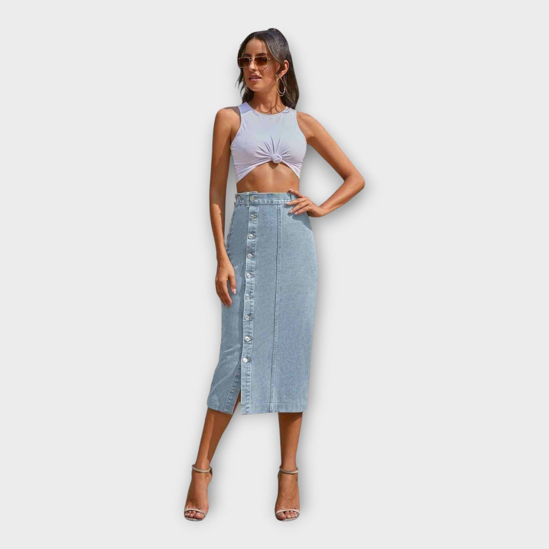 Fustă Maxi cu Butoane