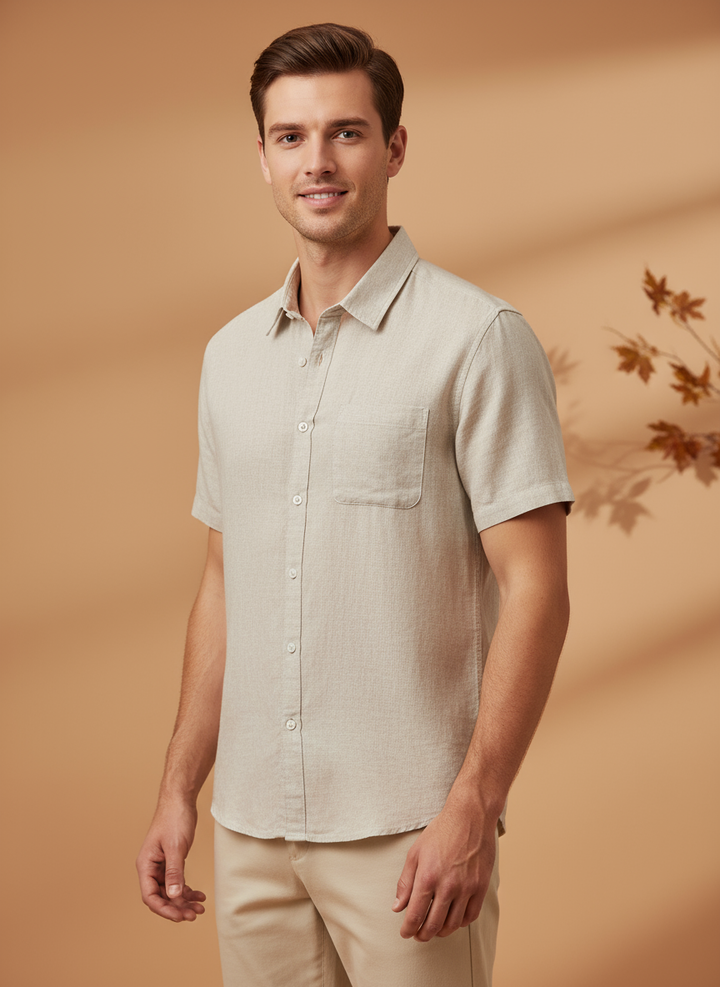 Cannes - Cămașă din In (Mâneci Scurte)