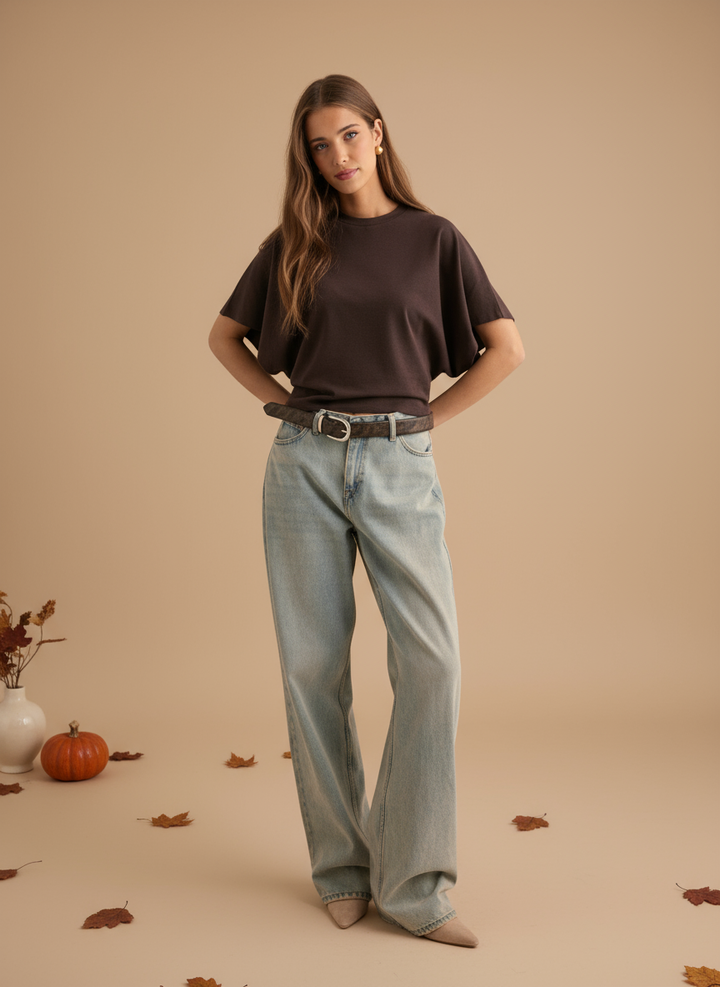 Bluză cu Mâneci Largi și Confortabile