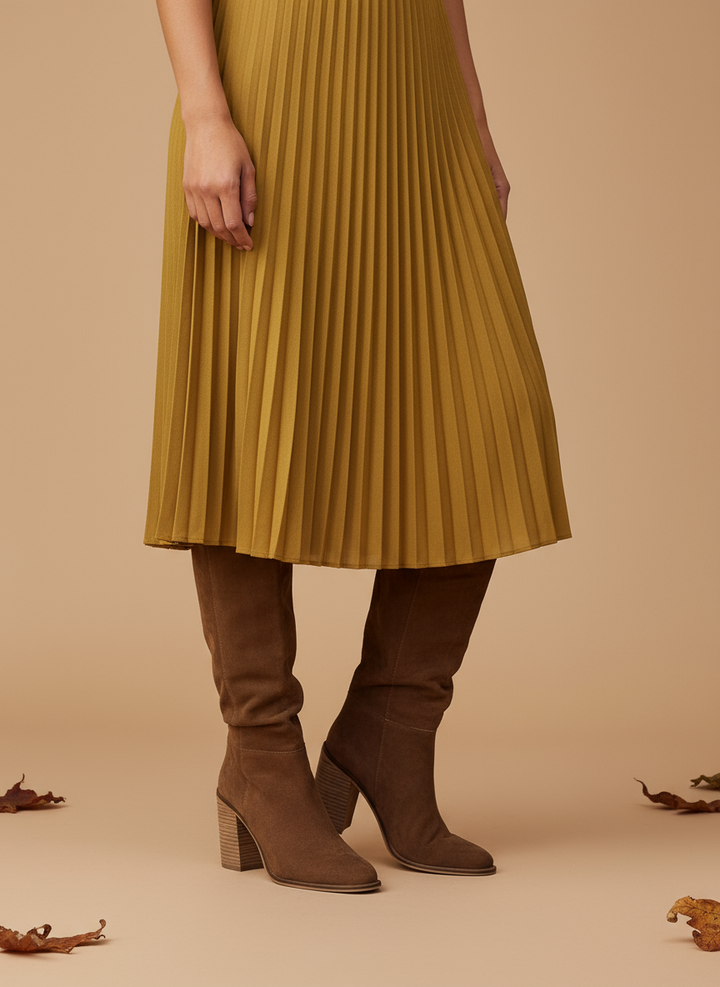 Botine ortopedice din piele până la genunchi