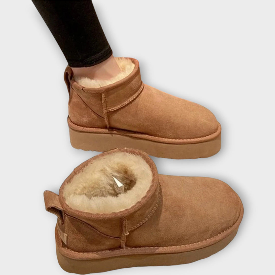 Botine din Suede Confortabile cu Îmbrăcăminte Pufos