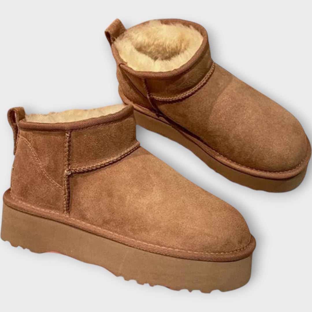 Botine din Suede Confortabile cu Îmbrăcăminte Pufos