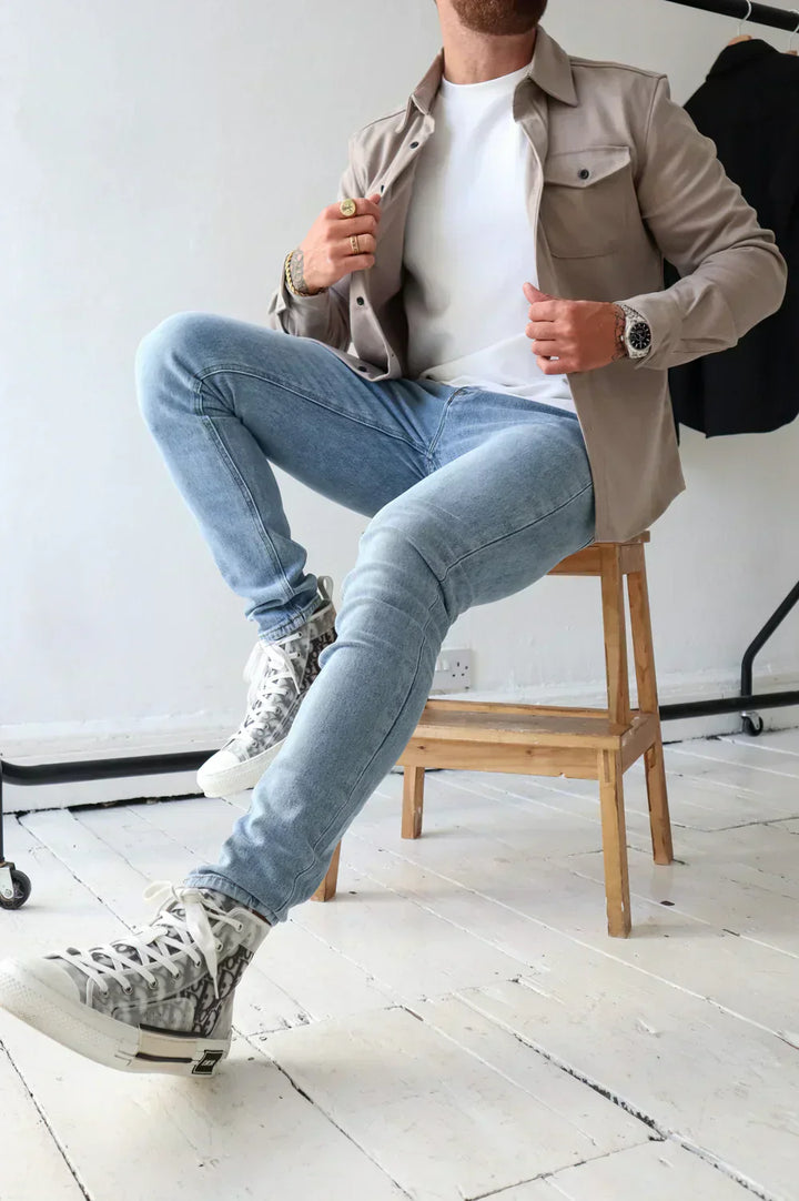 Cămașă Elegantă cu Mâneci Lungi Old Money