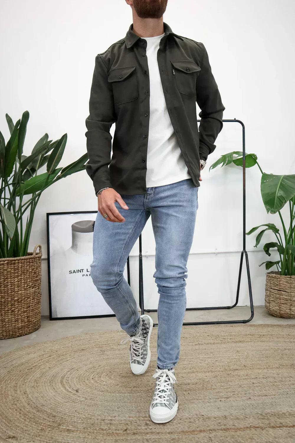 Cămașă Elegantă cu Mâneci Lungi Old Money